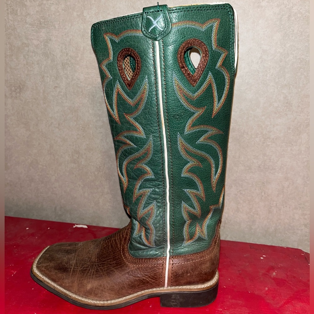 Twisted X Green and Brown Western Boots - Picture 2 of 3
